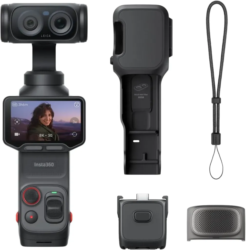 Insta360 Luna Ultra Pack Standard, caméra stabilisée 8K à double objectif (Noir)