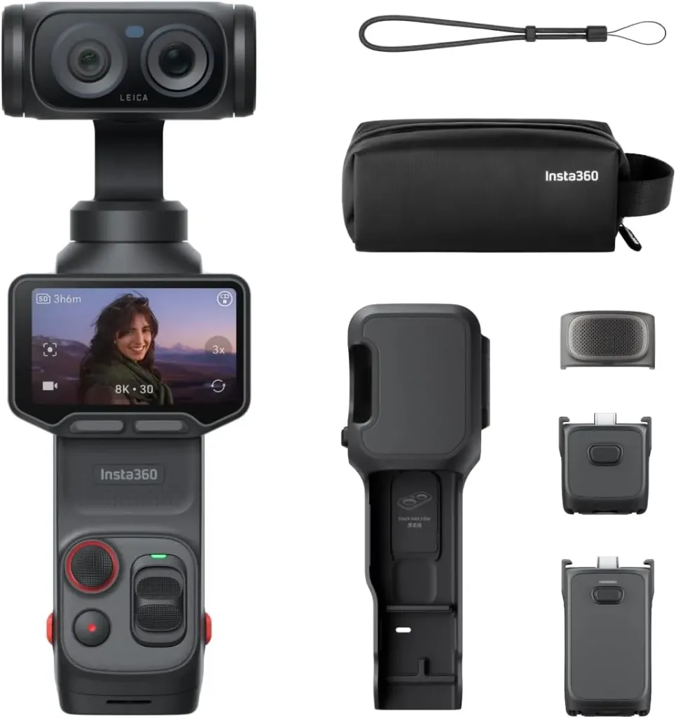 Insta360 Luna Ultra Pack Endurance, caméra stabilisée 8K à double objectif (Noir)