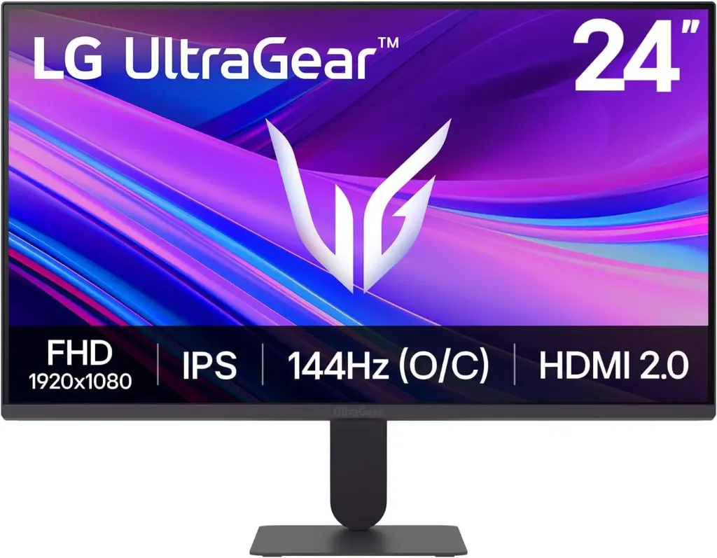 LG UltraGear 24G411A-B, 24″ FHD IPS, 144 Hz OC, 1 ms MBR (Noir)