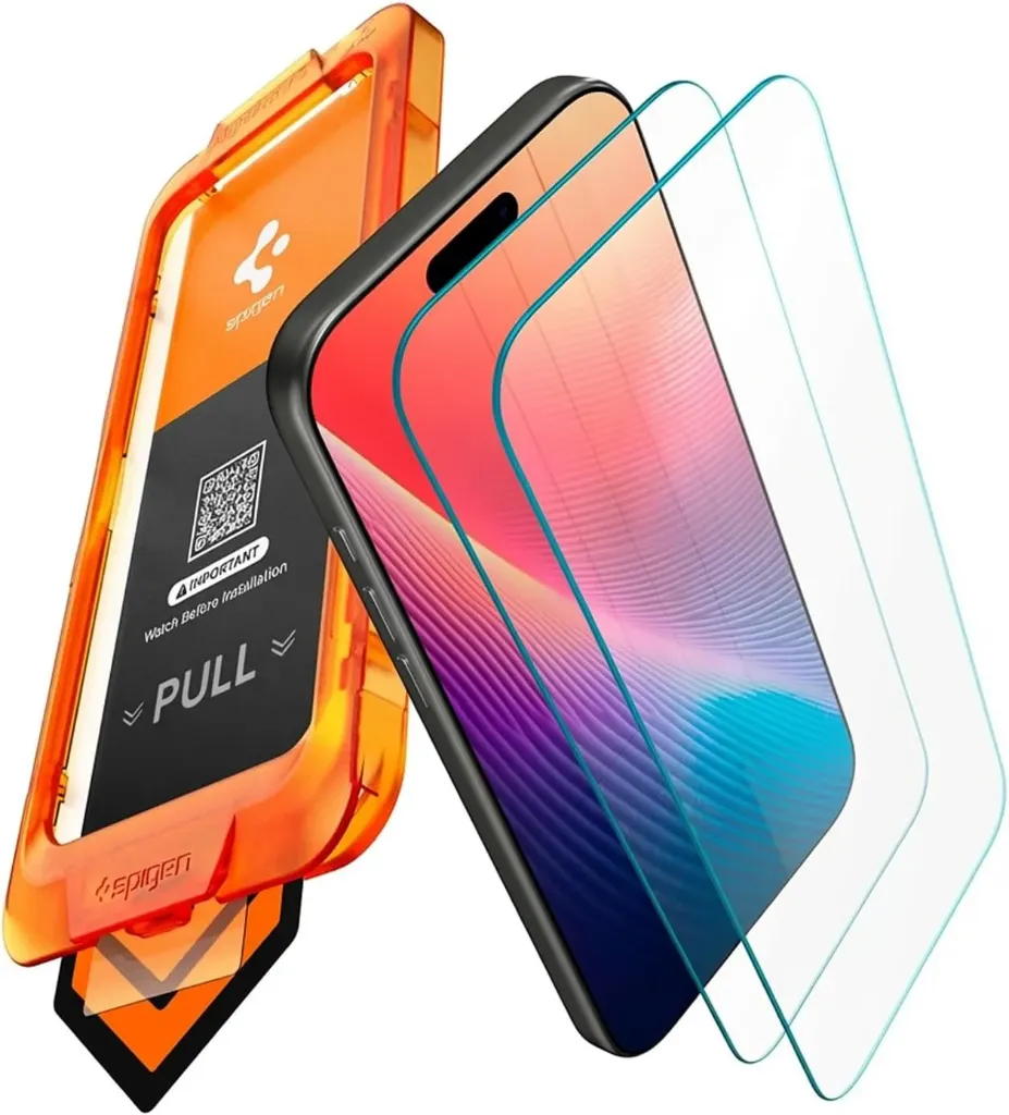 [AGL11322] Spigen Glas.tR AlignMaster S Verre Trempé compatible avec iPhone 17 Pro Max, 2 Pièces, Résistant aux Rayures, 9H Protection écran