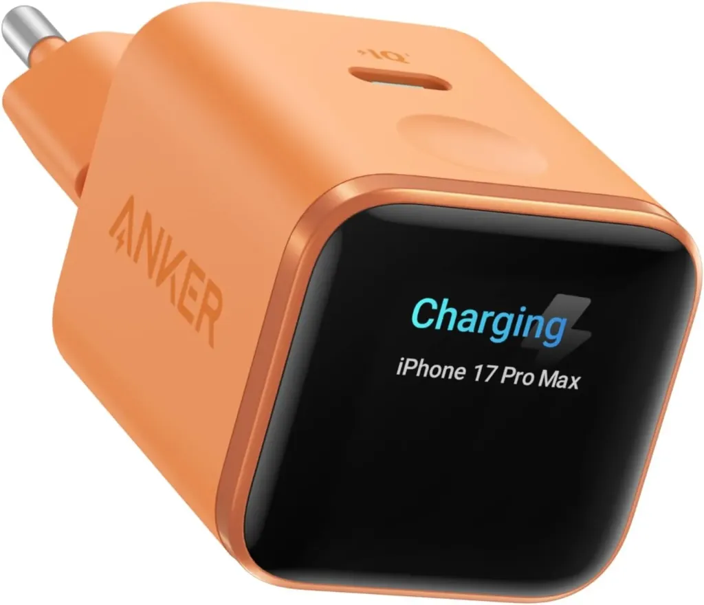 Anker Nano Chargeur USB-C intelligent 45 W avec écran (Orange)