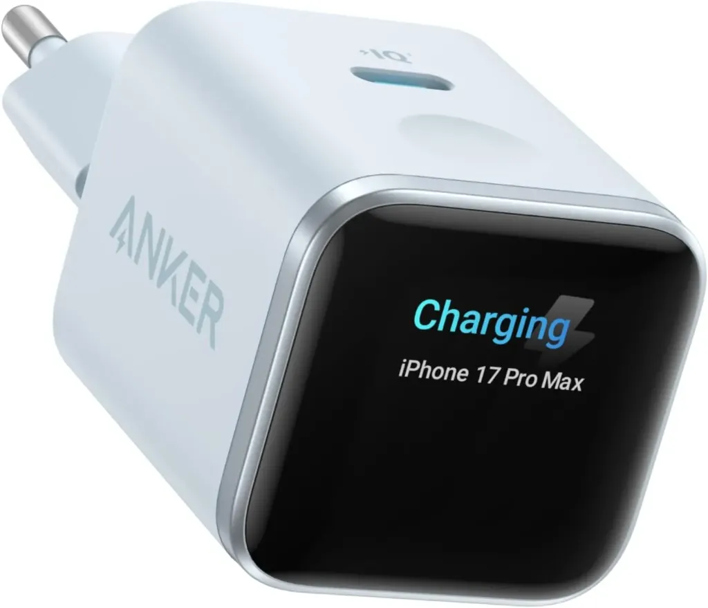 Anker Nano Chargeur USB-C intelligent 45 W avec écran (Bleu)