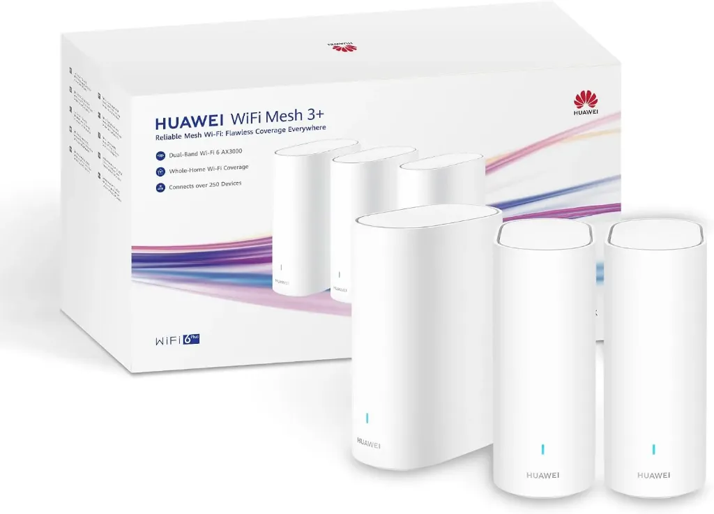HUAWEI WiFi Mesh 3+, Wi-Fi Mesh 6 AX3000, pack de 3
