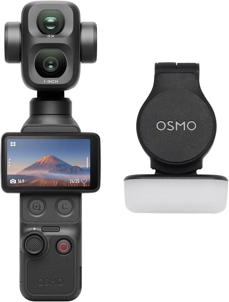 DJI Osmo Pocket 4P Standard Combo, caméra stabilisée à double objectif 4K/240 i/s (Noir)