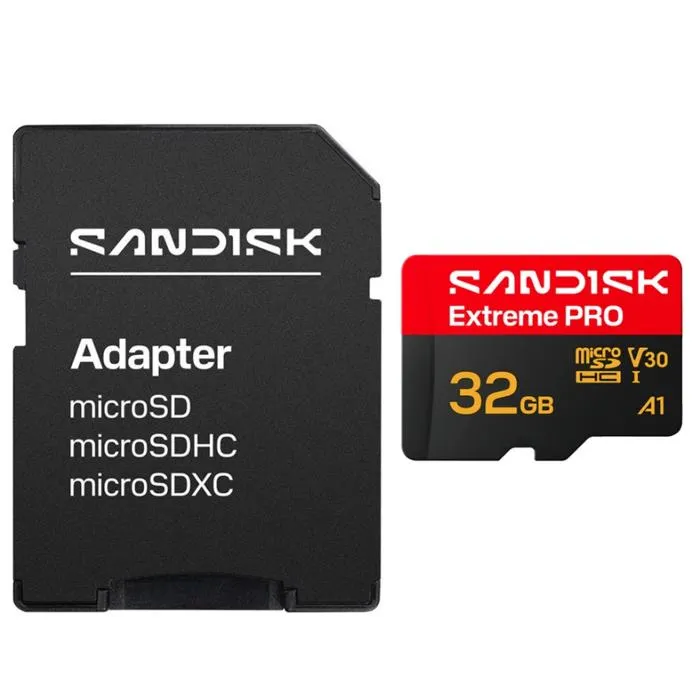 SanDisk Extreme PRO 32 Go microSDXC, Carte mémoire + adaptateur SD jusqu'à 200 Mo/s