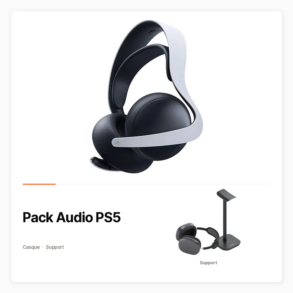 Pack Audio PS5 avec Pulse Elite et support pour casque