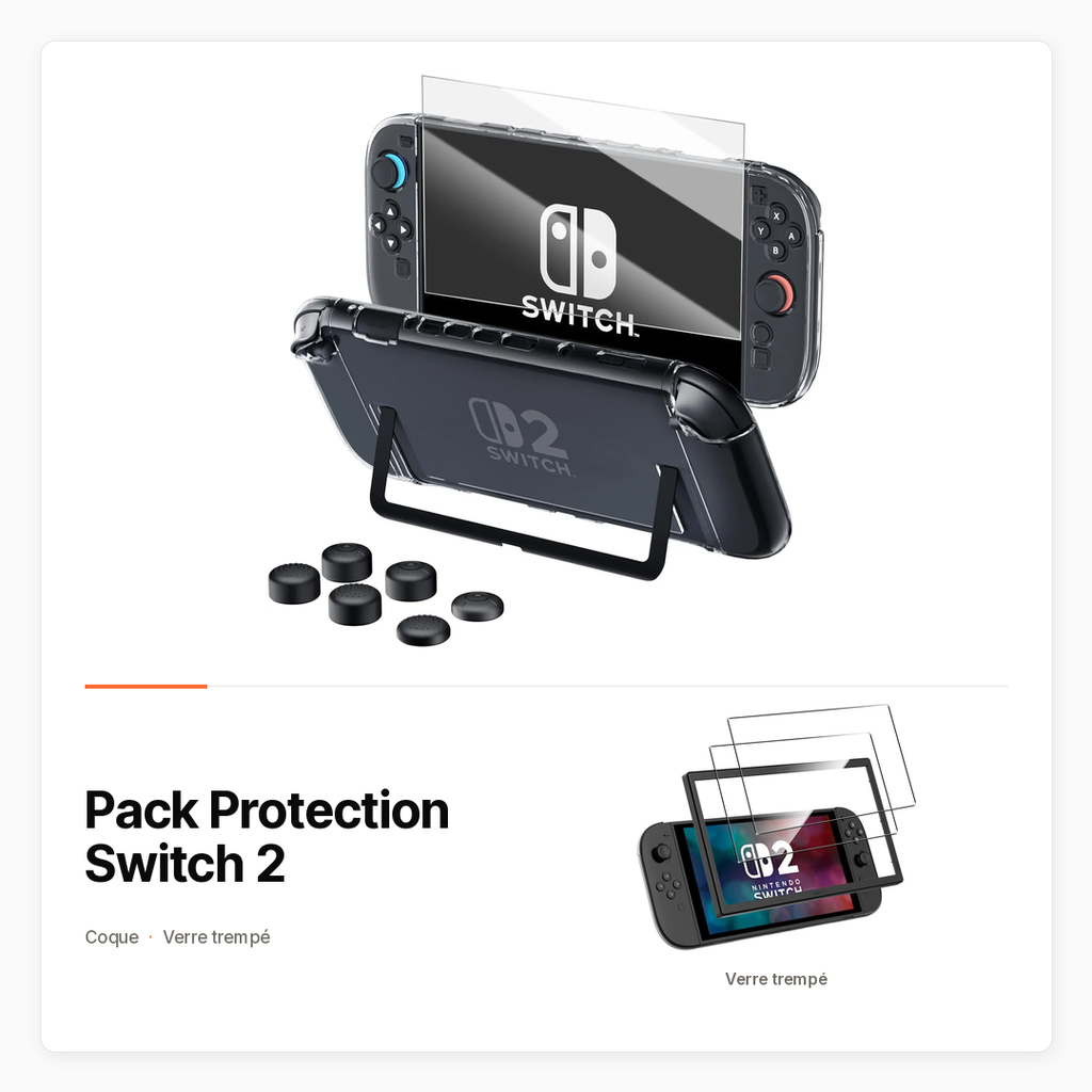 Pack Protection Switch 2 avec Coque et verre trempé