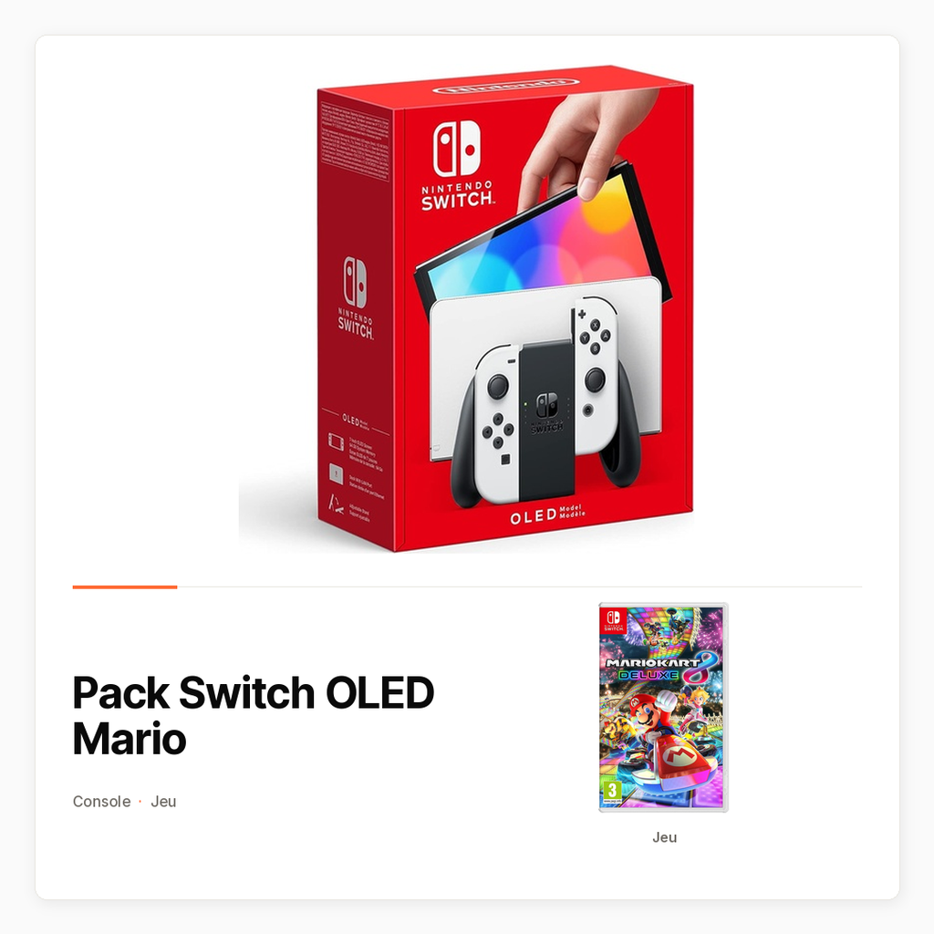 [PACK-JV-SWITCH-OLED-MARIO] Pack Switch OLED Mario avec Console et Mario Kart 8 Deluxe