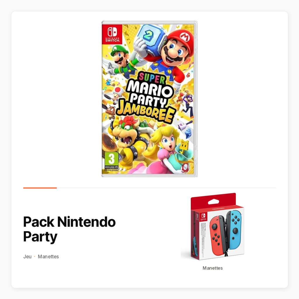 Pack Nintendo Party avec Super Mario Party Jamboree et Joy-Con