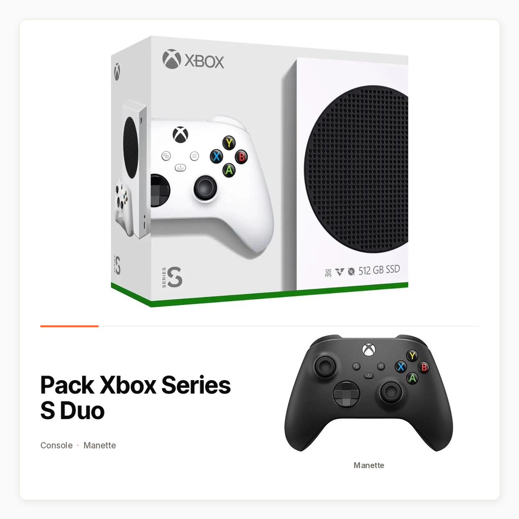 Pack Xbox Series S Duo avec Console et deuxième manette