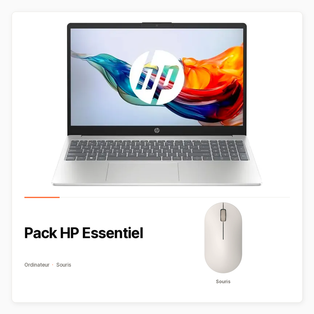 Pack HP Essentiel avec HP 15 et souris sans fil