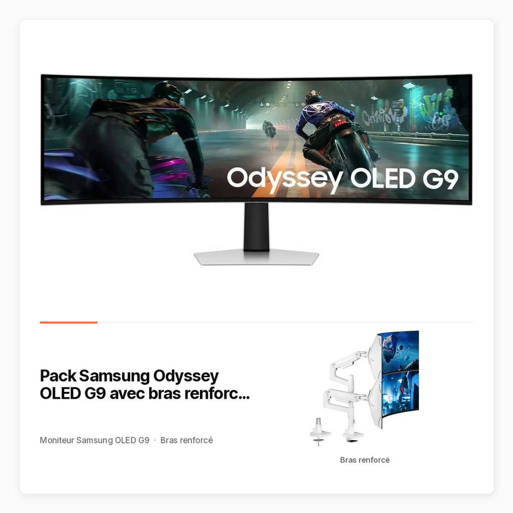 Pack Samsung Odyssey OLED G9 avec bras renforcé ARES WING