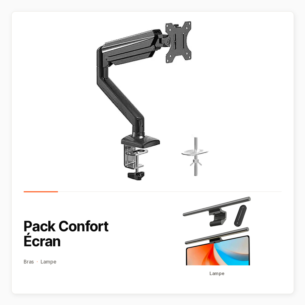 Pack Confort Écran avec Bras simple et lampe Yeelight