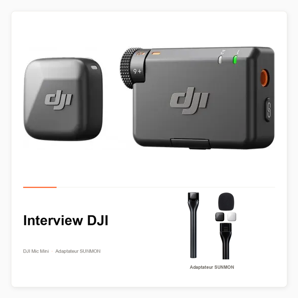 Pack Interview DJI Mic Mini avec adaptateur micro à main