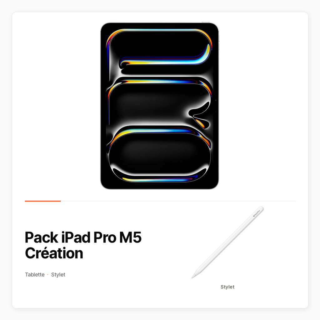 [PACK-HT-IPAD-PRO-M5-CREATION] Pack iPad Pro M5 Création avec iPad Pro 11 pouces Cellular et Apple Pencil Pro