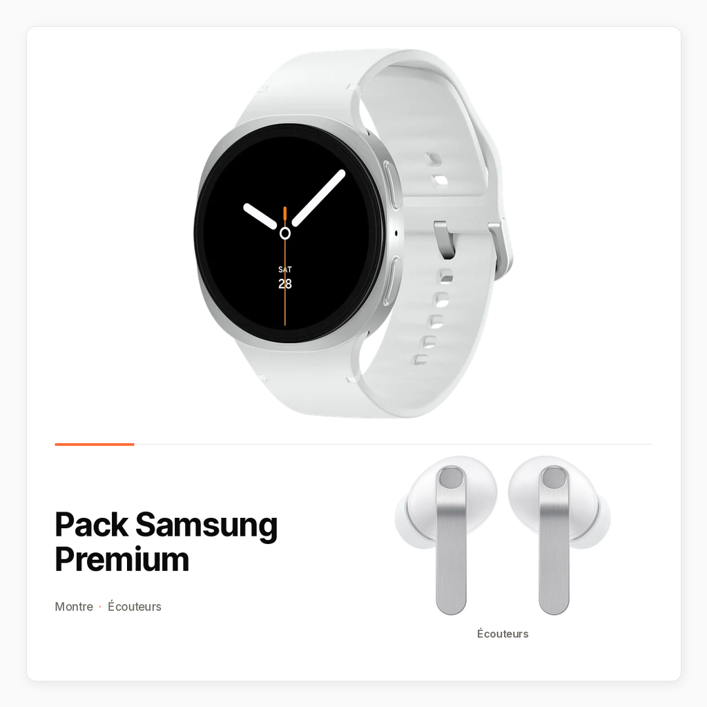Pack Samsung Premium avec Galaxy Watch8 44 mm et Galaxy Buds4 Pro