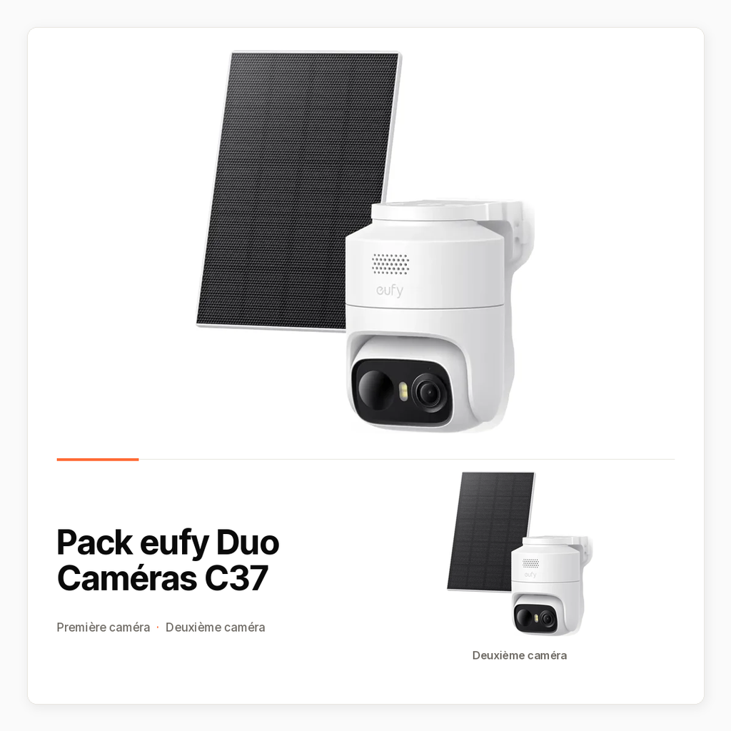Pack eufy Duo Caméras C37 — Deux caméras extérieures sans HomeBase imposée