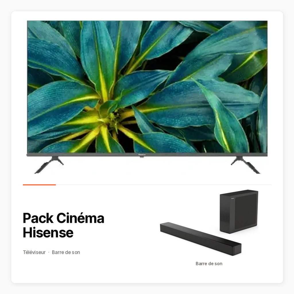 Pack Cinéma Hisense avec TV 40 pouces et barre de son 2.1