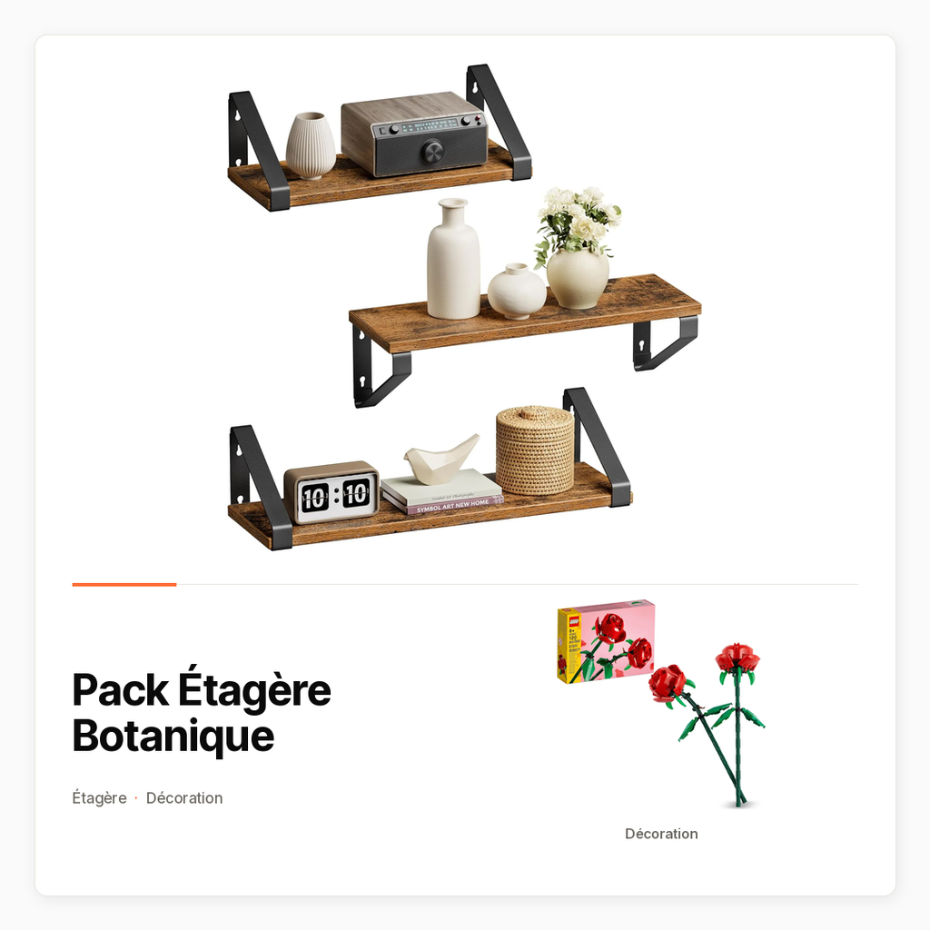 Pack Étagère Botanique avec Étagère murale et bouquet de roses LEGO
