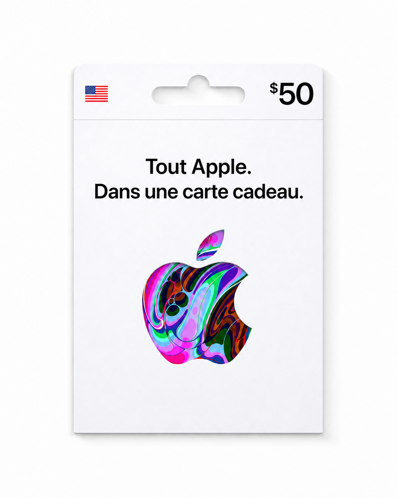 Carte cadeau Apple 50 $