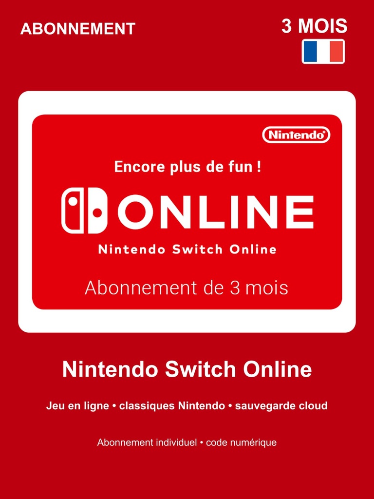 Nintendo Switch Online 3 mois