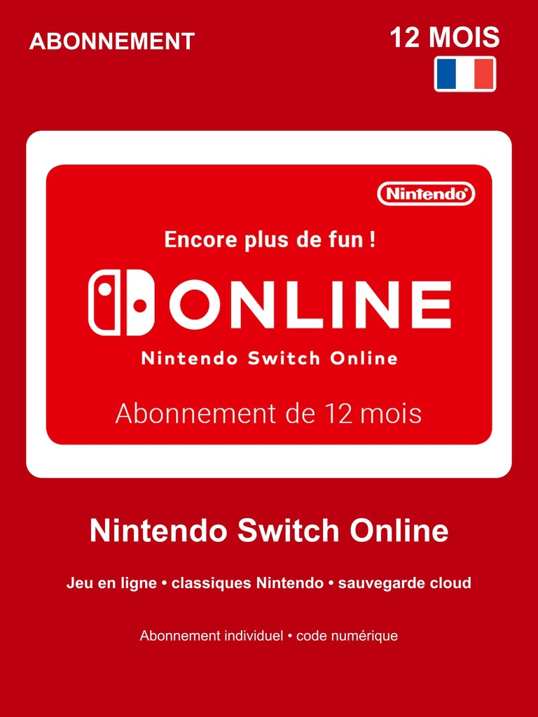 [EZPIN-FR-NSO-12M] Nintendo Switch Online 12 mois