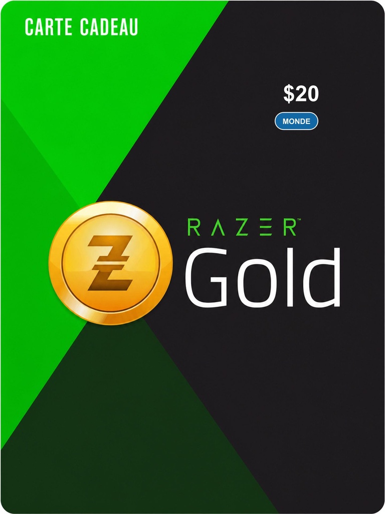 [EZPIN-GLB-RAZER-020] Carte Razer Gold 20 $