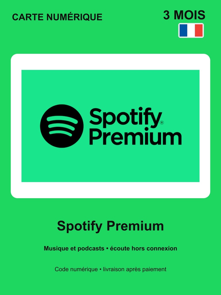 [EZPIN-FR-SPOTIFY-3M] Spotify Premium 3 mois