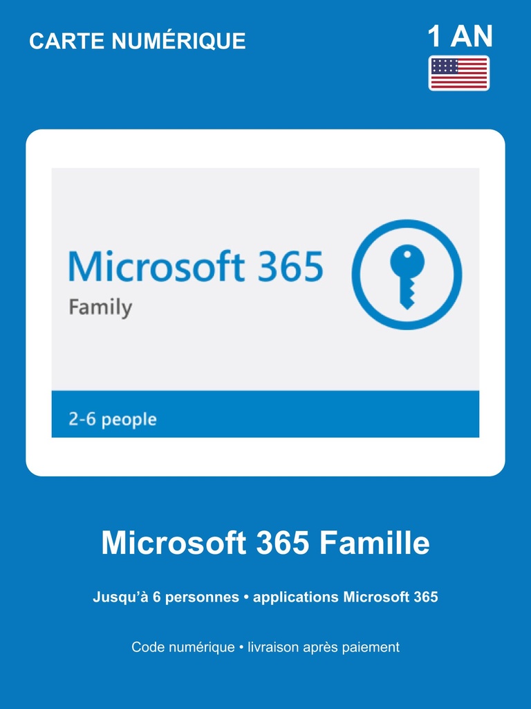 Microsoft 365 Famille 1 an