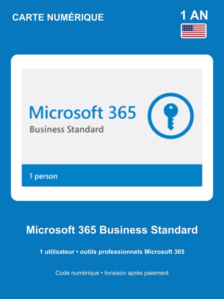 [EZPIN-US-M365-BUSINESS-STANDARD] Microsoft 365 Business Standard 1 an