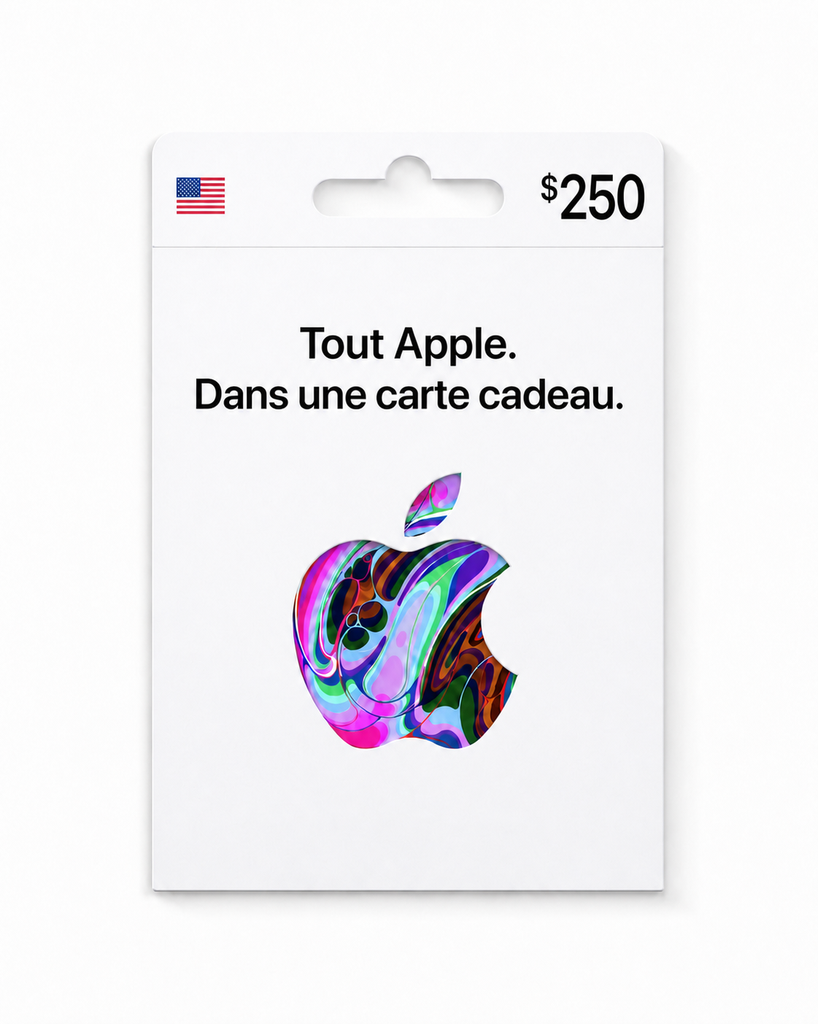 Carte cadeau Apple 250 $