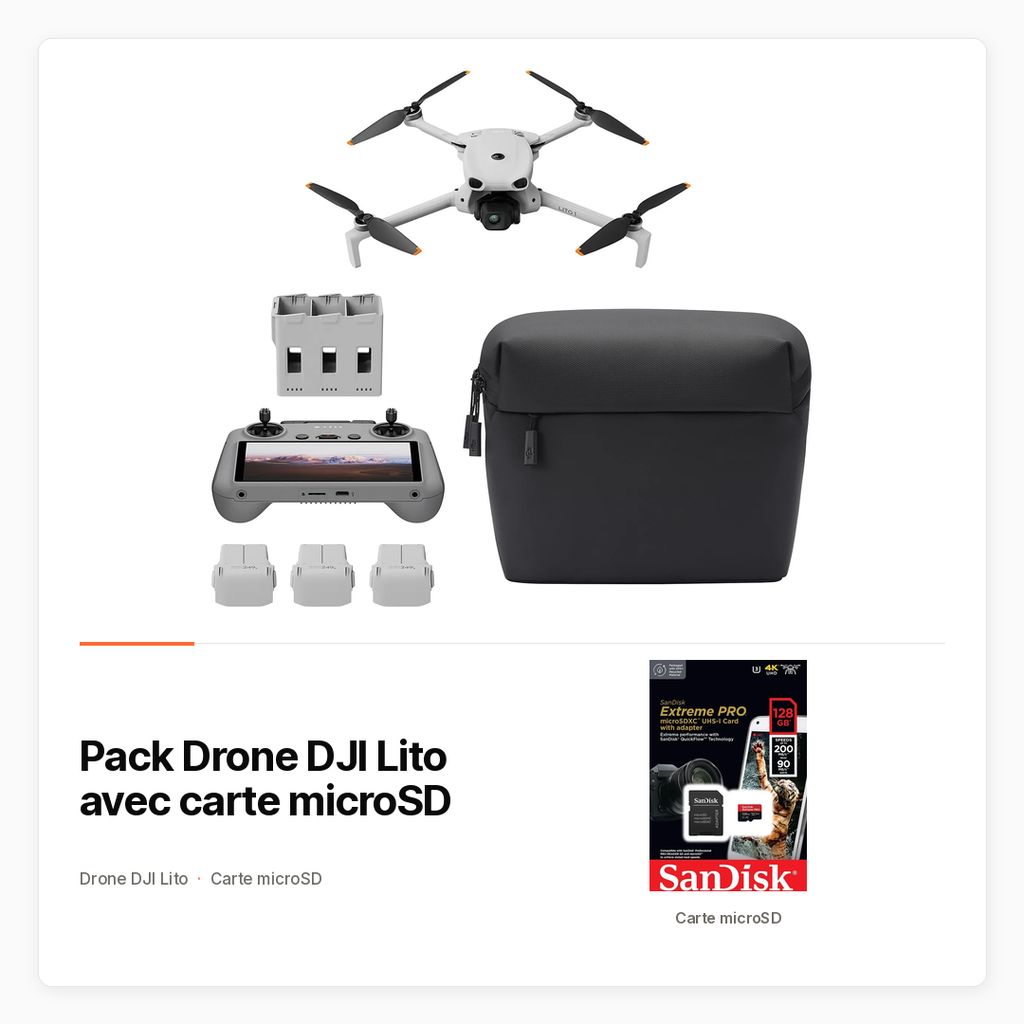 [PACK-HT-DJI-LITO-MEMOIRE] Pack Drone DJI Lito avec carte microSD