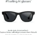 Lunettes Meta Wayfarer AI (2e génération) Appareil photo 12 Mpx, vidéo 3K Ultra HD, audio à oreille ouverte, Meta AI (noire)