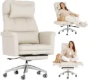 FLEXISPOT Luno HC4 Chaise de Bureau Ergonomique avec Repose-Pieds (Beige)