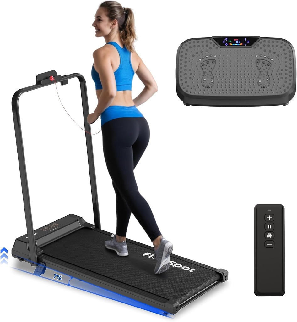 FlexiSpot Walking Pad pliable 1-6 km/h 120 kg avec télécommande et une Plateforme Vibrante Fitness