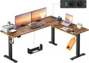 VASAGLE, bureau assis-debout électrique en L 190 × 155 cm