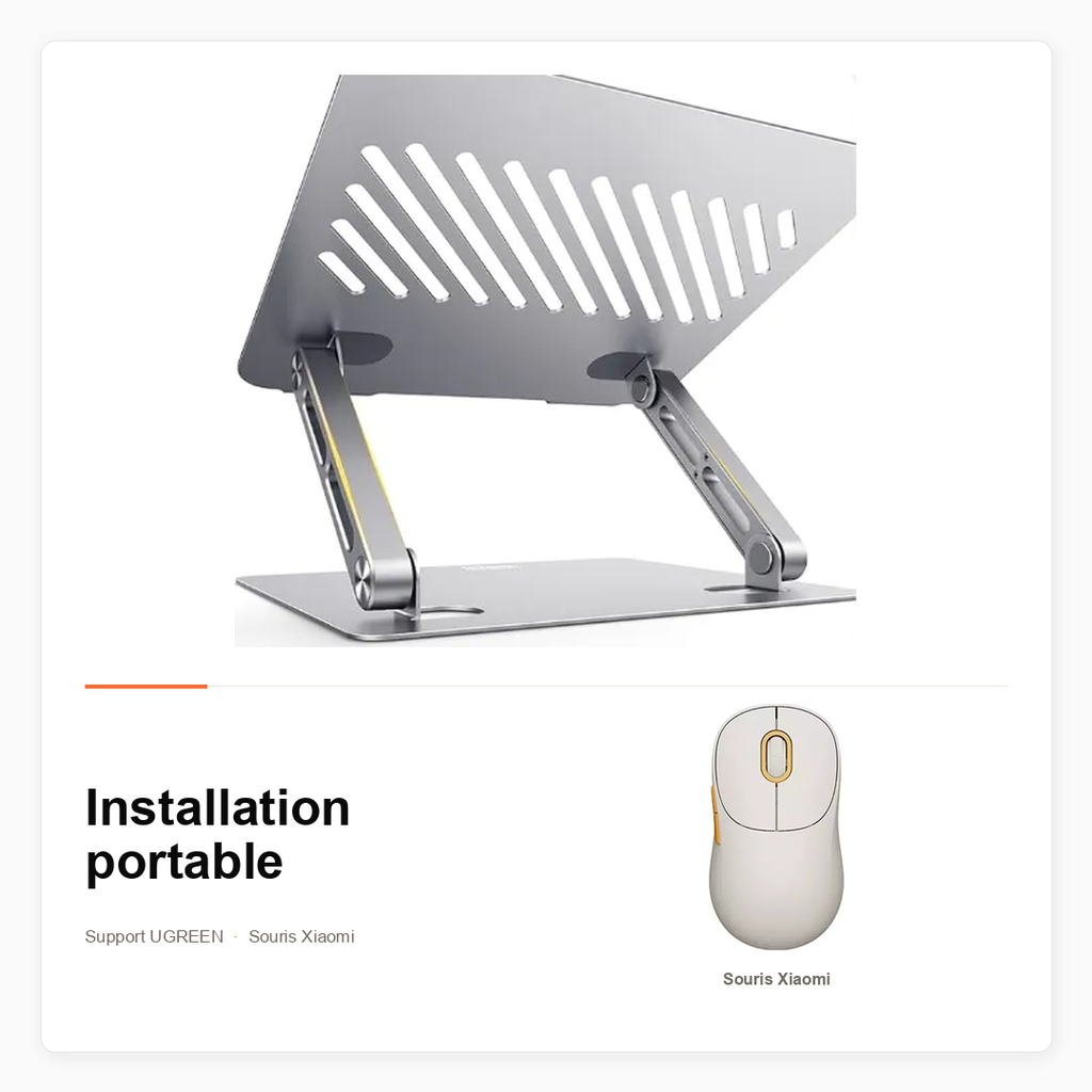 Pack Installation PC portable avec support UGREEN et souris Xiaomi