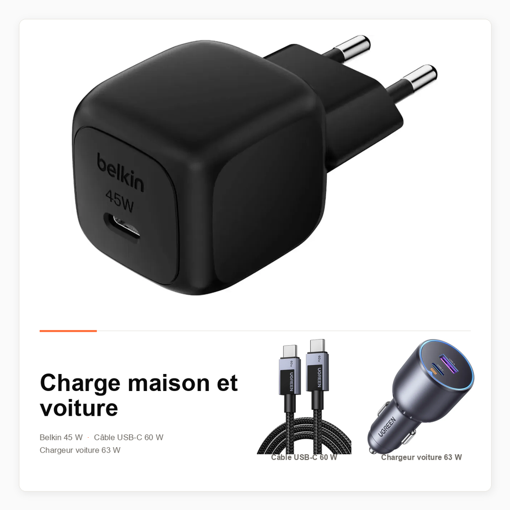Pack Charge USB-C maison et voiture