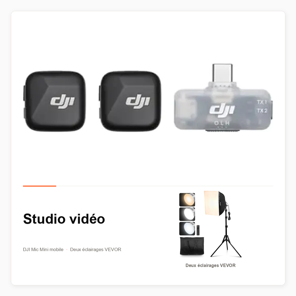 Pack Studio vidéo avec éclairage et micros DJI