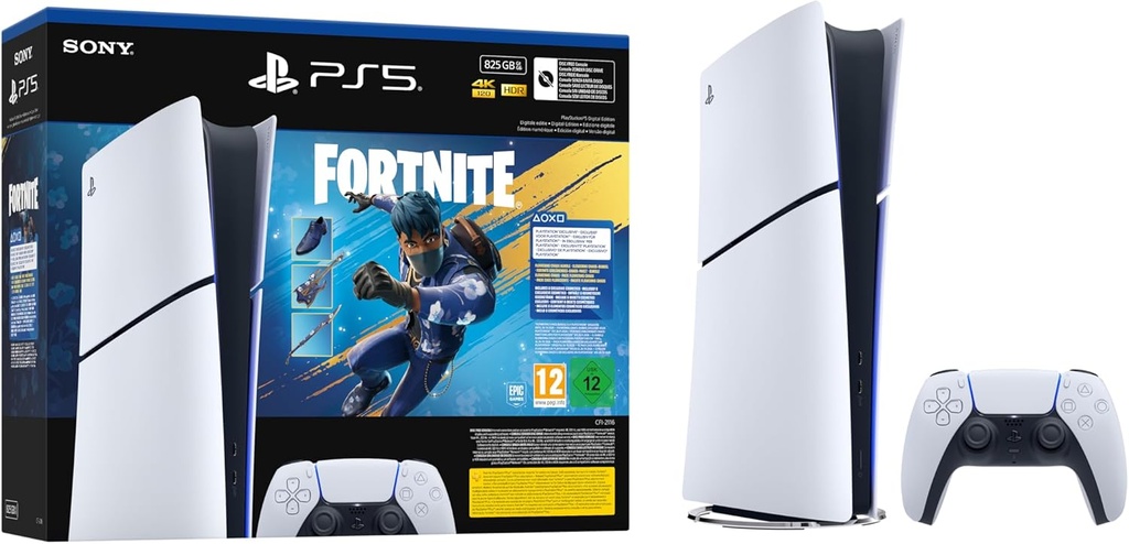 Pack Sony PlayStation 5 Édition Numérique, 825 Go + Fortnite Flowering Chaos (Code)
