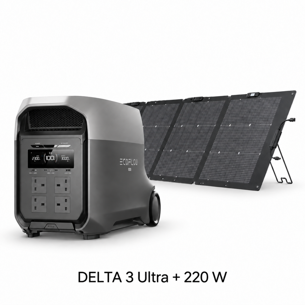 Pack EcoFlow DELTA 3 Ultra avec panneau solaire bifacial 220 W