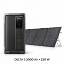 Pack EcoFlow DELTA 3 2000 Air avec panneau solaire bifacial 220 W
