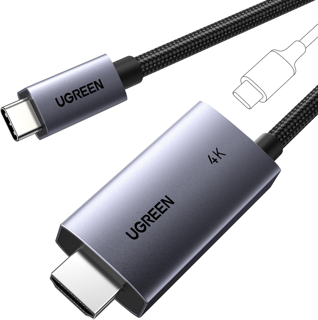 [CM675] UGREEN, Câble USB C vers HDMI 4K 60Hz, 18Gbps Thunderbolt 2M