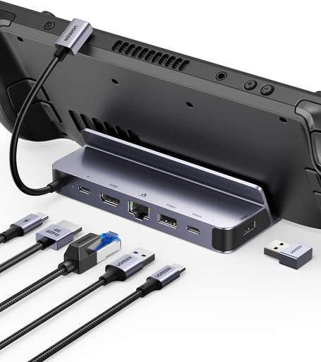 UGREEN-Station d'accueil USB C vers HDMI, 4K, 60Hz, RJ45, Compatible avec Steam Deck & ROG Ally  PD 100W Charge Rapide