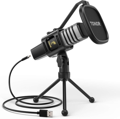 [TC30] TONOR Micro PC, USB Microphone Condensateur Professionnel pour Gaming Streaming 