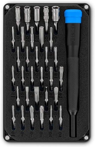 iFixit Moray Precision Bit Set, jeu de 32 embouts (4 mm), tournevis de précision