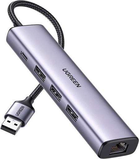  UGREEN  Hub USB Adaptateur LAN Gigabit avec 3 ports USB 3.0, USB 1000 Mbps avec boîtier en aluminium