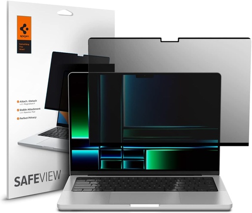 [‎ AFL06158] Spigen SafeView Filtre de Confidentialité pour Macbook Pro 14 Pouces (M3 / M3 Pro / M3 Max / M2 Pro / M2 Max / M1 Pro / M1 Max)
