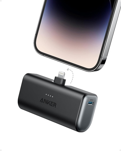 Anker 621 (5 000 mAh)Batterie Externe powerbank Recharge Rapide avec connecteur Lightning intégré 12 W (Noir)