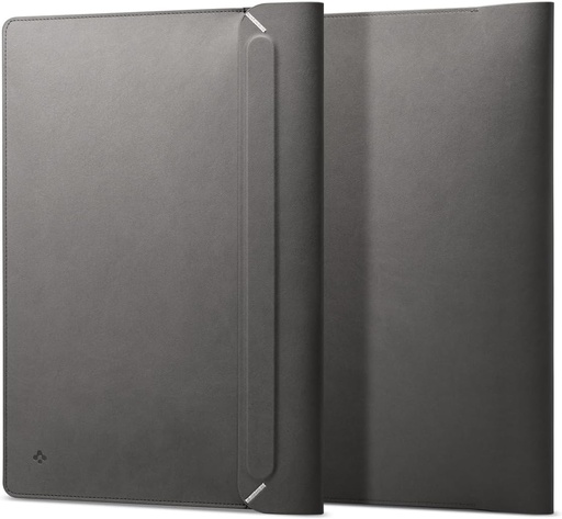 Spigen Valentinus, housse en cuir 15 à 16 pouces (Gris)